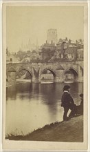 Durham Cathedral from the Bridge; Thomas Heaviside, British, active Durham, England 1860s, October 5, 1865; Albumen silver