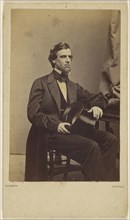 Man seated, holding a top hat; George Kendall Warren, American, 1834 - 1884, 1862 - 1870; Albumen silver print