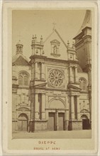 Dieppe. Eglise St. Remy; Oscar Kramer, Austrian, 1835 - 1892, 1865 - 1875; Albumen silver print