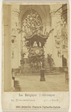Bruxelles. Chaire de l'eglise Ste Gudule; J. Quéval, French, active Paris, France 1870s, 1865 - 1875; Albumen silver print