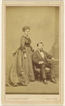 couple: woman standing, man with Vandyke beard seated; Charles DeForest Fredricks, American, 1823 - 1894, 1870 - 1880; Albumen