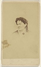 woman with two long curls, printed in vignette-style; Lew Horning, American, active Philadelphia, Pennsylvania 1860s, 1865