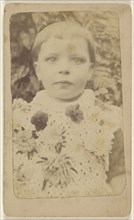little girl wearing a flowered dress; 1870 - 1875; Albumen silver print