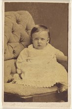 baby seated in a chair; W.P. Egbert, American, active Davenport, Iowa 1829,1830 - 1903, 1870 - 1875; Albumen silver print