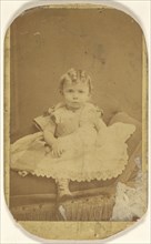 infant girl, seated; Gustav A. Flach, American, active 1860s, about 1880; Albumen silver print