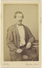 man with a bushy moustache, seated; Harvey R. Marks, American, 1821 - 1902, 1870 - 1880; Albumen silver print
