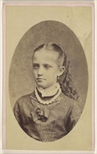 young girl, printed in quasi-oval style; Gustav Dahms, American, active 1860s, 1870 - 1880; Albumen silver print