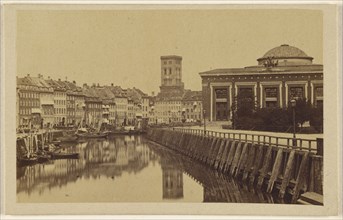 View of Copenhagen with canal; Vilhelm Tillge, Danish, 1843 - 1896, 1865 - 1875; Albumen silver print
