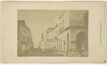 View of street in an  town, possibly in Spain; Georges Numa, French, active 1880s, 1865 - 1875; Albumen silver print