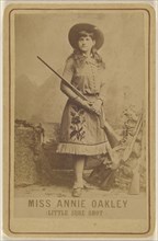 Miss Annie Oakley, Little Sure Shot, American; about 1885; Albumen silver print