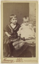 Dorothy aged 3 yr 8 mo. Bernard 1 year; Hemery & Company, British, June 1887; Albumen silver print
