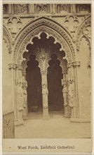 West Porch, Lichfield Cathedral,Lichfield Cathedral. West Door; British; about 1865; Albumen silver print