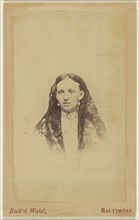 woman wearing a veil, printed in vignette-style; Richard Walzl, American, 1843 - 1899, active Baltimore, Maryland, 1865-1875