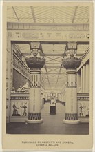 View of Egyptian Court with two large columns; Negretti & Zambra, British, active 1850 - 1899, negative 1855; print about 1862