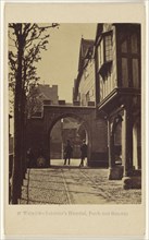 Warwick - Leicester's Hospital, Porch and Gateway; Francis Bedford, English, 1815,1816 - 1894, 1864 - 1865; Albumen silver