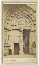 Portail de la Cathedrale de Sens; A. Marquet, French, active Sens, France 1860s, 1865 - 1870; Albumen silver print