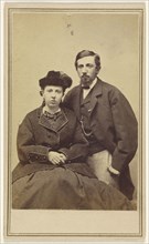 couple: woman seated, man with a Vandyke beard standing; R.H. Dewey, American, active 1850s - 1870s, about 1864; Albumen silver