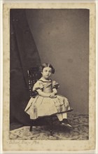 little girl with hair up on both sides, seated, with hands clasped; Gabriel Blaise, French, active Tours, France 1860s - 1870s