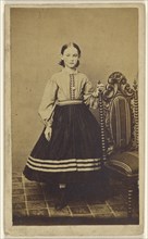 young girl, standing; John W. Hurn, American, died 1887, active Philadelphia, Pennsylvania, 1865 - 1870; Albumen silver print