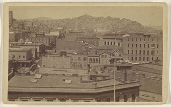 View from the Nucleus Hotel, Corner Market and Third Streets, looking North, San Francisco; Lawrence & Houseworth; 1864 - 1867