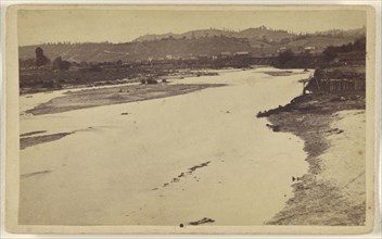 Looking up the San Lorenzo, From the Foot Bridge, Santa Cruz; Lawrence & Houseworth; 1864 - 1867; Albumen silver print