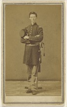 Confederate soldier standing with sword to hilt, holding cap; Edward Jacobs, American, born England, 1813 - 1892, 1862 - 1864