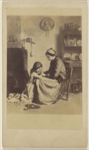 Childs' Prayer. copy of a painting; about 1865; Albumen silver print