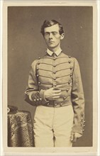 Civil War soldier standing in qusai-Napoleanic stance; Charles DeForest Fredricks, American, 1823 - 1894, 1862; Albumen silver
