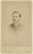 man with moustache, printed in vignette-style; Henry Maull & Co; April 4, 1878; Albumen silver print