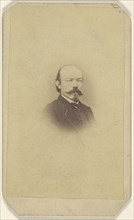 man with handlebar moustache and goatee, printed in vignette-style; 1865 - 1870; Albumen silver print