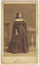 female opera singer wearing a hat, standing; Disdéri & Cie; 1862 - 1866; Albumen silver print