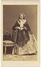 woman with curls wearing a hat, standing; Disdéri & Cie; 1862 - 1864; Albumen silver print