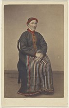 Pige fra Osterfjorden. woman in Norwegian costume, seated; Knud Knudsen, Norwegian, 1832 - 1915, active Bergen, Norway, 1866