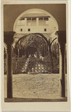 View between columns to the garden, the Alhambra; 1870 - 1875; Albumen silver print