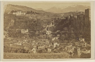 Panoramic view surrounding the Alhambra; 1867 - 1870; Albumen silver print