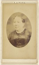 woman, printed in quasi-oval style; R. Girard, French, active Paris, France 1859 - 1860s, about 1880; Albumen silver print