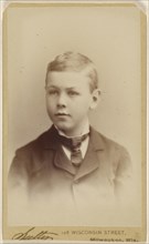 little boy, printed in vignette-style; Sutter, American, active Milwaukee, Wisconsin 1860s - 1870s, about 1880; Albumen silver