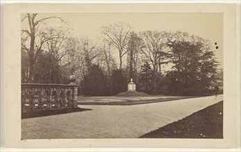 Newstead Abbey. Boatswain's grave; A.W. & H. Cox; October 24, 1865; Albumen silver print