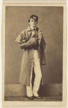 Union soldier wearing a heavy coat, standing; Charles DeForest Fredricks, American, 1823 - 1894, 1862; Albumen silver print