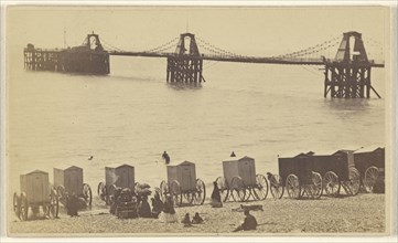 Gte Chain Bridge Brighton 1050 feet long. William H. Mason, British, active Brighton, England 1860s, 1864 - 1865; Albumen