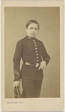 young boy in uniform, standing; Antoine René Trinquart, French, active Paris, France 1858 - 1860s, 1865-1870; Albumen silver