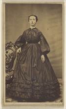 woman, standing; T.R. Rutherford, American, active Seneca Falls, New York 1860s, 1870-1875; Albumen silver print