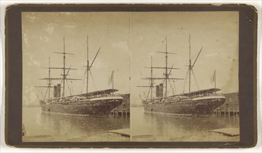 French Steamship Pereire. New York City; American; about 1870; Albumen silver print