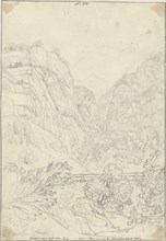 Ravine in the Simplon opposite Isella; Sir John Frederick William Herschel, British, 1792 - 1871, September 1, 1821; Graphite