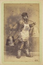 Man carrying buckets on a yoke; William Carrick, Scottish, 1827 - 1878, Russia; about 1860 - 1870; Albumen silver print