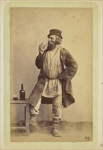 Bearded man smoking a pipe; William Carrick, Scottish, 1827 - 1878, Russia; about 1860 - 1870; Albumen silver print