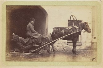 Man driving horse-drawn sleigh; William Carrick, Scottish, 1827 - 1878, Russia; about 1860 - 1870; Albumen silver print