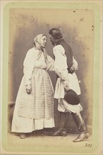 Man and woman standing facing each other; William Carrick, Scottish, 1827 - 1878, Russia; about 1860 - 1870; Albumen silver