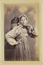 Woman with buckets strapped to her back; William Carrick, Scottish, 1827 - 1878, Russia; about 1860 - 1870; Albumen silver