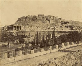Acropolis of Athens, page 1, recto, about 1865; Albumen silver print